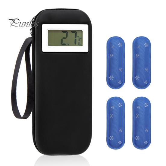 Insulin Cooler Travel Case with Thermometer Display Medication Diabetic Cooler for Travel Portable Refrigerated Medicine Organizer Bag with