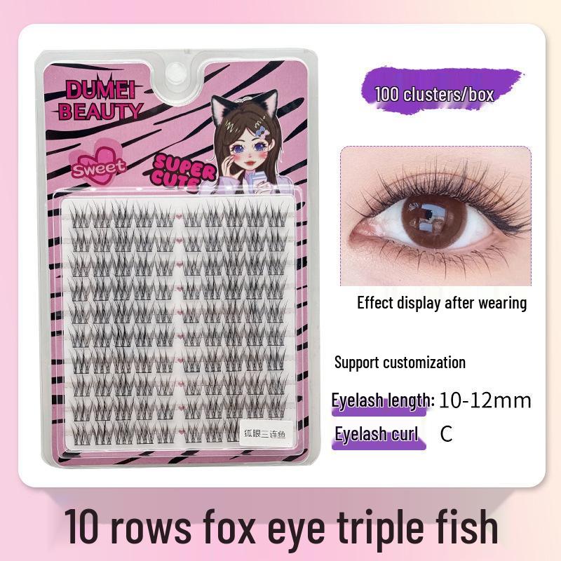 10-Row Autumn Leaf & Sunflower Faux Eyelashes - Flat, Glue-Free