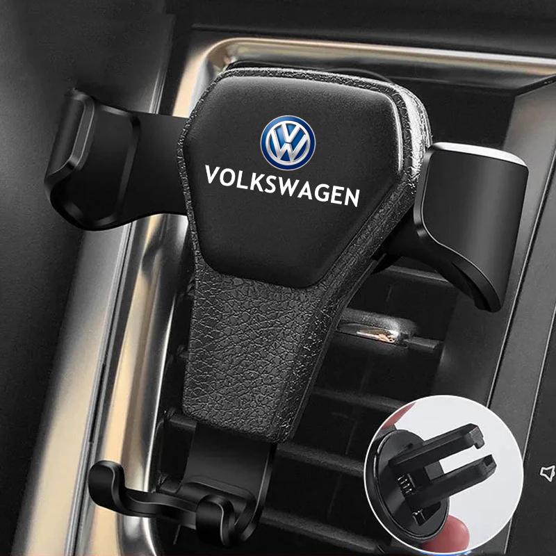 Valve Stems Caps Gravity Car Phone Holder Air Vent Clip Cell Phone Stand Support For Volkswagen VW RLine R Golf Amarok T5 ID3 Ti RD3