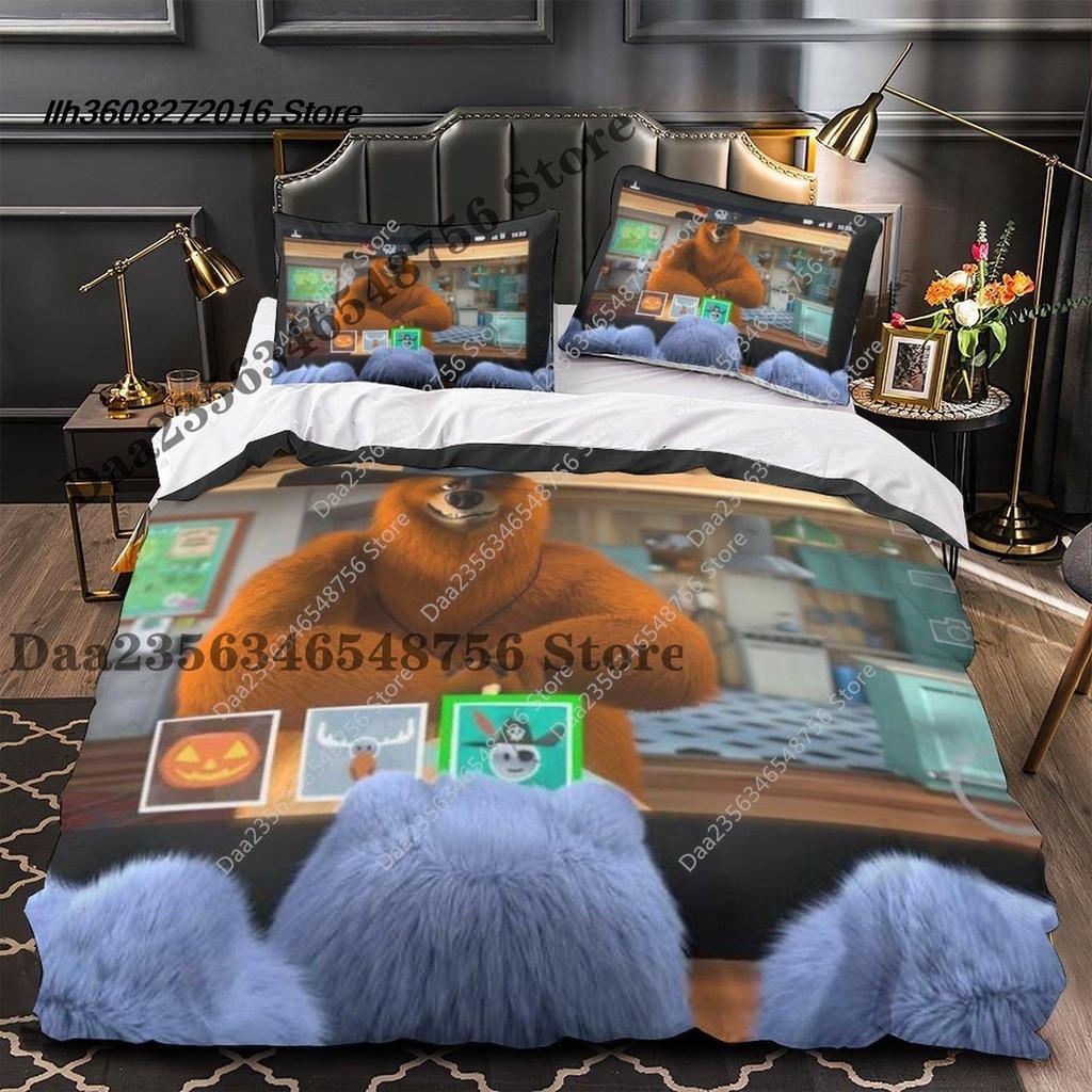 New Grizzy And The Lemmings Bedding Set Single Twin Full Three-Piece Suit Bed Set Aldult Kid Bedroom Duvetcover Sets 3D Ani