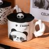 Милая мультяшная панда керамическая чашка персонализированная кружка для студентов мужского и женского пола пара стакан воды подарочная кофейная чашка для домашнего использования