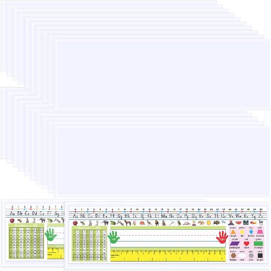 Fancy Land Nameplate Pocket Self Adhesive Nameplates Covers for Students Desk 40 Pcs 4.7 x 14.2 Inches