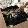 Golden Bees On Black Background Floor Mats for Living Room, Bedroom and Room Decoration Are Suitable for Gifts.