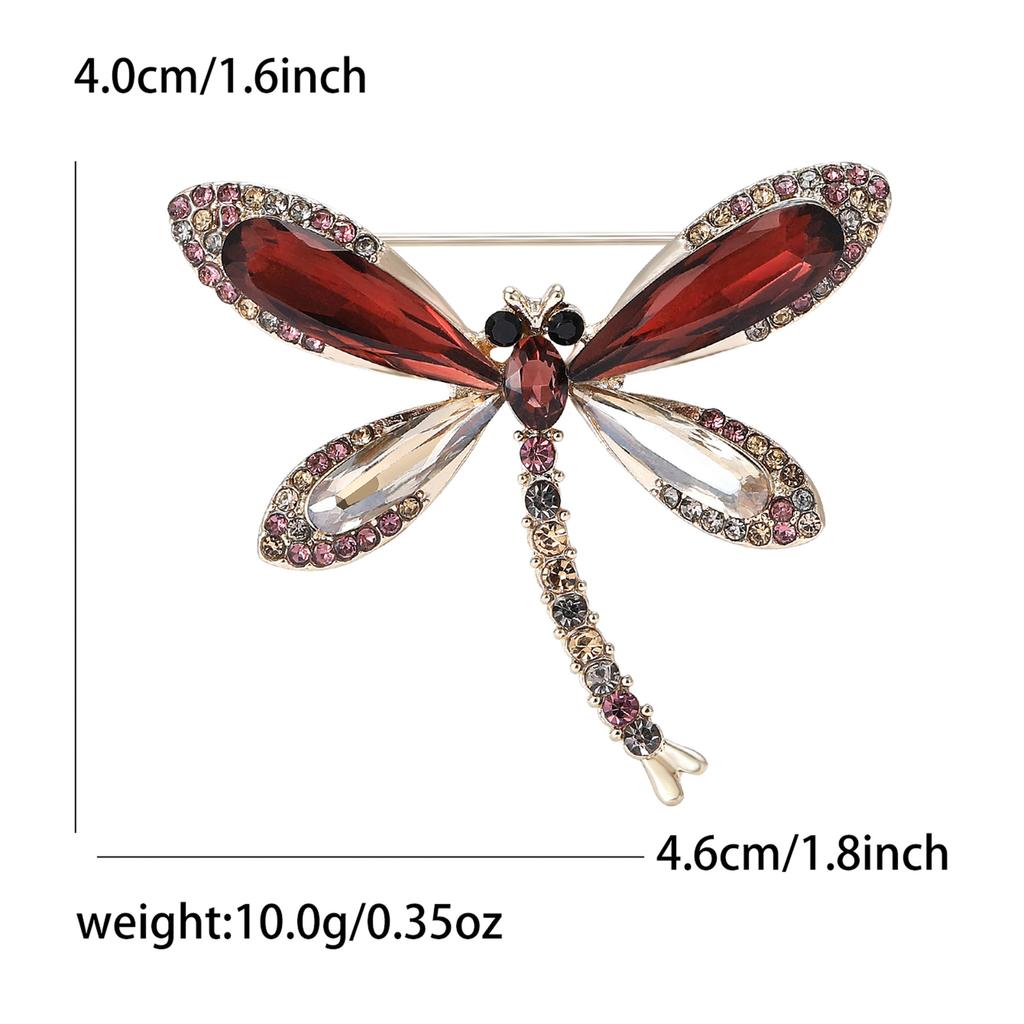 Versatile Alloy Glass Dragonfly Brooch Exquisite Versatile Ladies Suit Coat Corsage Ornament Pin