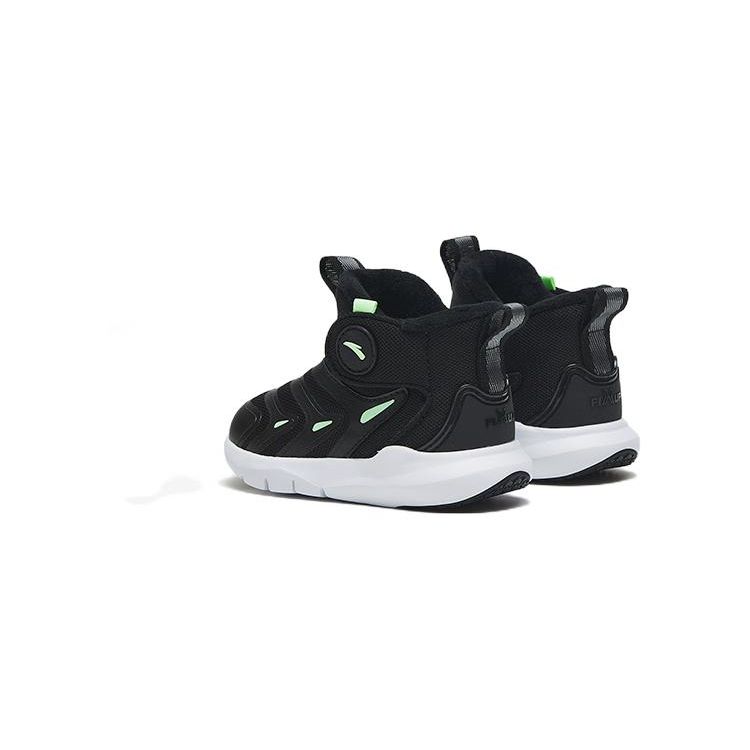 Anta Kids Caterpillar Fleece Lined Wear Resistant High Top Walking Shoes Baby Shoes Black A312240004-1