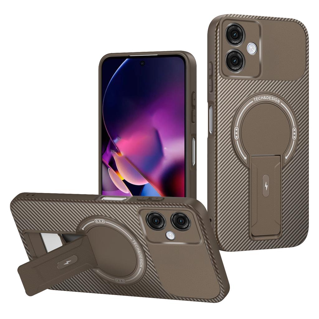 Для Motorola Moto G54 5G Чехол Текстура углеродного волокна ПК+ТПУ Чехол для телефона с подставкой