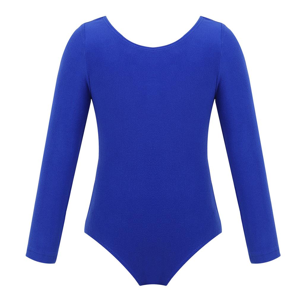 Kids Basic Long Sleeve Leotard Ballet Dance Gymnastic Bodysuit Jumpsuit Girls Activewear