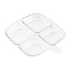 4-Compartment Serving Tray with Handle Kitchen Storage Plate Portable Snack Fruit Tray Multifunctional Kids Plate Hanging Home Use