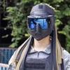 Tactical Anti-strike TPE Outdoor PC Lenses Full Face Mask With Multicolor Indian Dreadlocks Helmet Painting Mask