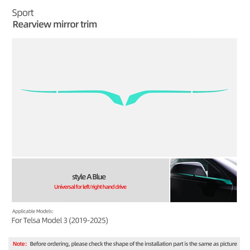 Для Tesla Model 3 Highland 2026 Model Y Juniper Декоративная наклейка-пленка для изменения цвета накладки на зеркала заднего вида автомобиля Аксессуары