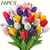 Artificial Tulip Bouquet, 10 Multi-color Combinations, Realistic Artificial Flower Arrangement, Suitable for Home Decoration, Wedding Decoration