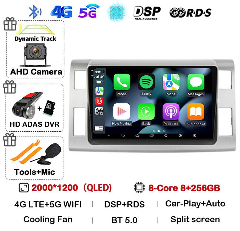 Android 14 Auto Carplay автомобильное радио для Toyota Previa 3 III XR50 Estima 2006-2019 Мультимедиа Navi GPS плеер стерео головное устройство DSP