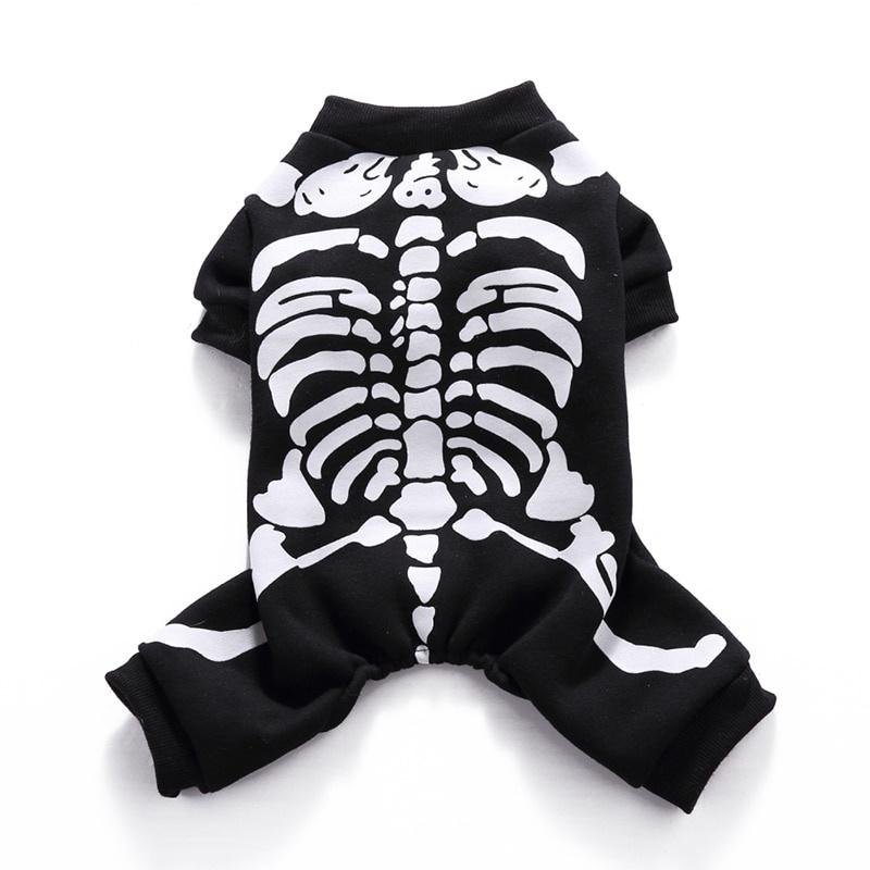 Pet Skull Skeleton свитер Косплей Костюмы для Хэллоуина Рождественский костюм Одежда для собак и кошек 1 шт