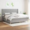 3132257 vidaXL Divan Bed with Mattress Light Grey 200x200cm Fabric
