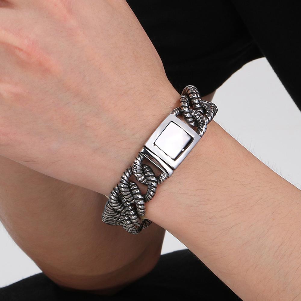 Винтажный браслет-цепочка из нержавеющей стали 316L шириной 19 мм, браслет-цепочка для мужчин, мужские браслеты, ювелирные изделия на день рождения, подарки для папы, бойфренда