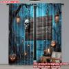 2D flat printing 2pcs Drapes Halloween Spooky Pumpkin Lanterns Digital Printed Polyester Drapes Birthday Party for Indoor
