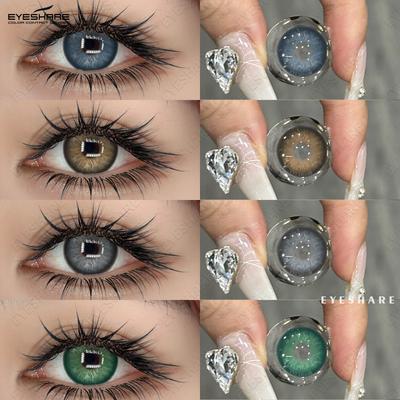 2шт цветные контактные линзы фиолетовые модные контактные линзы синие линзы коричневые натуральные контактные линзы красные линзы