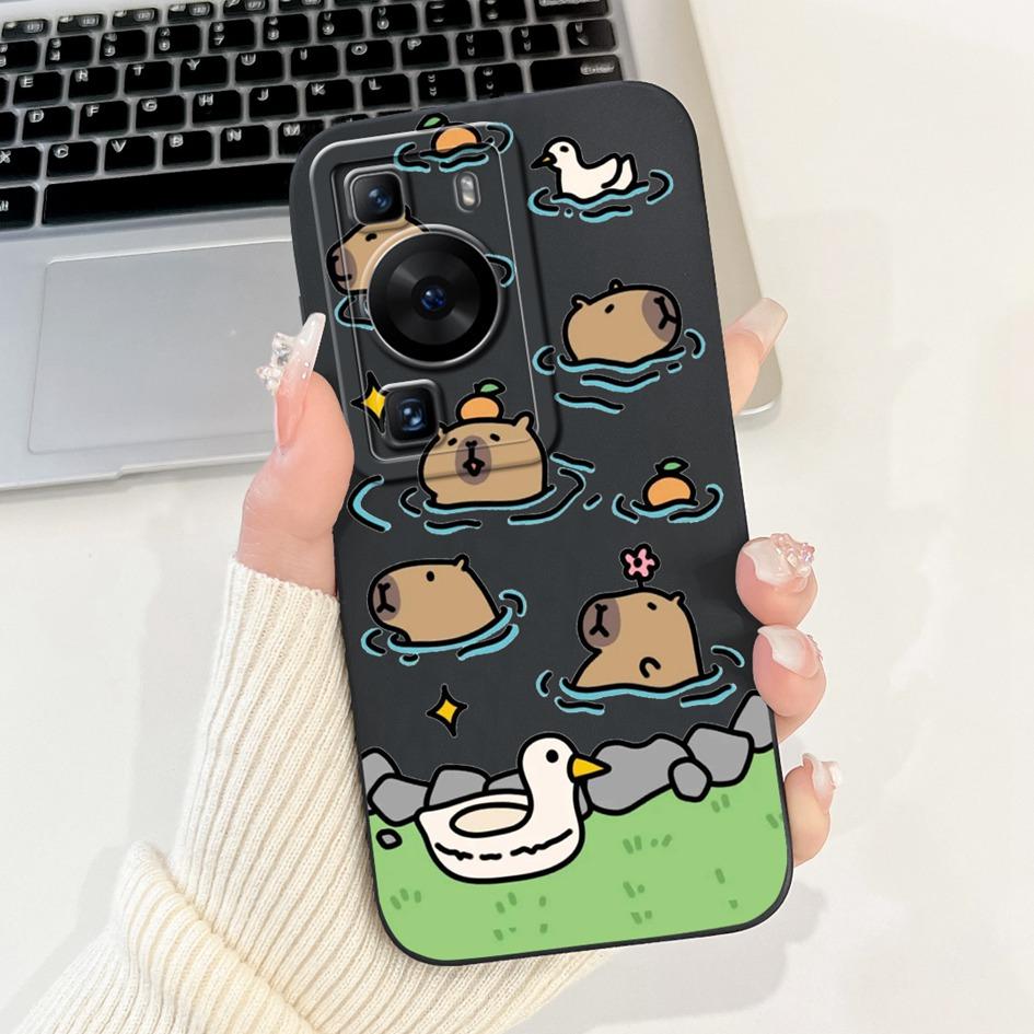 Чехол для Huawei P60 Pro MNA-LX9 Чехол Милый Мультяшный Кролик Панда Мягкий Жидкий Силикон Защитный Чехол Для HuaweiP60 P60 Art Capa