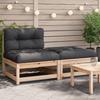 VidaXL Garden Sofa Without Armrests with Cushions and Footrest, Seat with Backrest, Patio Terrace Furniture 838125
