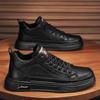 Autumn Men's Shoes New Breathable High-top Shoes Men's Trend Versatile Black Leather Shoes Casual Non-slip Chef Shoes Board Shoes