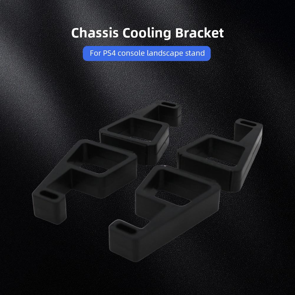4Pcs Cooling Horizontal Version Bracket Anti-Slip Cooling Legs Stand Cooling Feet Flat-mounted for PlayStation4 Slim Pro Console