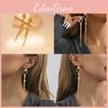 Chic Geometric Long Star Earrings Womens Gold Plated Tassel Jewelry Statement