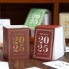 2025 Desk Calendar Mini Book Shape Compact Portable Retro Calendar Thick Paper