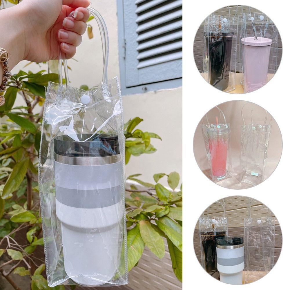 3шт прозрачная сумка с удобной ручкой, сумка для бутылок из ПВХ, чашки, крышка для бутылок, бутылка Themos