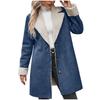 Ladies' Fashionable Long Sleeved Lapel Thickened Warm Plush Solid Color Jacket