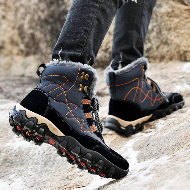 Мужские плюшевые сапоги. Высокие хлопковые туфли. Теплые зимние сапоги. Большие ботинки 38–47.