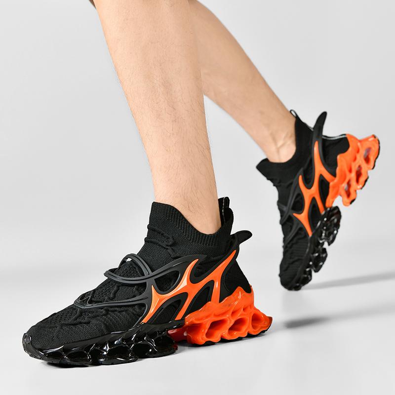 Men's Blade Type Shoes Breathable Shock Absorption Running Shoes Non-Slip Shoes For Jogging Tennis Gym Casual Walking Sneakers