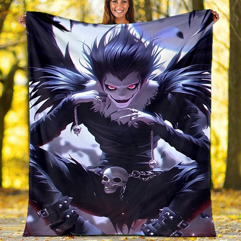 1pc D-Death Note1 Theme Blanket - Digital Print, Polyester, Cozy for All Seasons, Perfect for Outdoor, and Travel