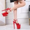 Fashion Sandals Patent Leather 20cm Platform  Stiletto Heels Sexy Sandals Women Pole Dancing Shoes Nightclub Sandals Plus Size 34-45