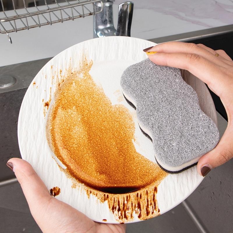 Кухонная губка для чистки, Нецарапающая губка для scrubbing, Многоцелевая губка для чистки, Широко используется на кухне, в ванной, в гараже