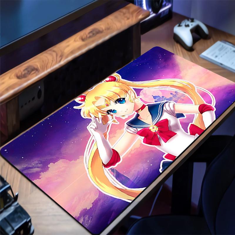 Коврик для мыши S-Sailor Moon 90x40 см Профессиональный для киберспортивных игроков Скоростной с блокировкой края Резиновый Расширенный коврик для стола Коврик для мыши Коврик для клавиатуры