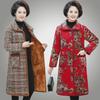 Warm Floral Crystal Velvet Coat for Middle-aged and Elderly Women