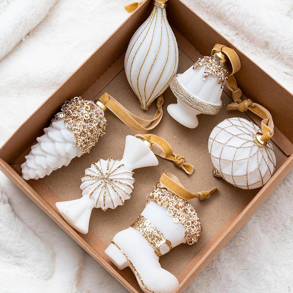 6 штук Рождественские подвесные украшения для украшения елки, поделки, подвески-украшения, елочные шары