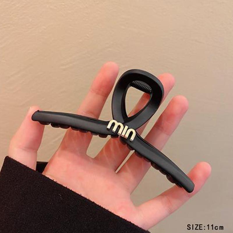 Матовая черная заколка для волос для женщин, элегантные заколки для волос, большие заколки-крабы для волос