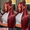 Lace Front Wig With Middle Part Long Straight Synthetic Hair Women Heat Resistant Fiber Natural Look Various Lengths Colors