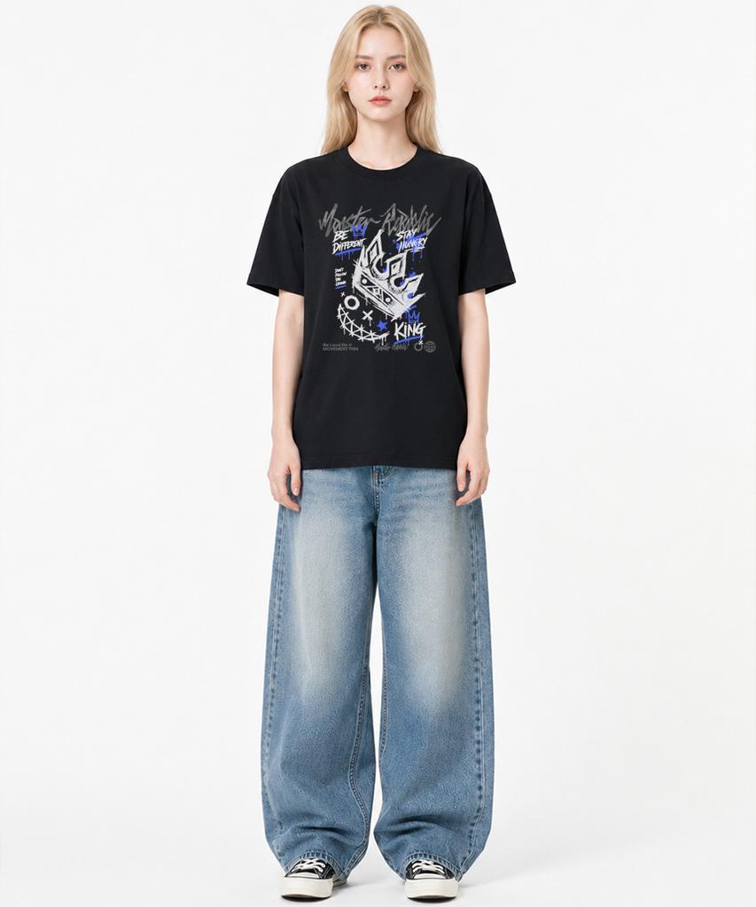 MONSTER REPUBLIC Crown Blue T-Shirt Black_9184
