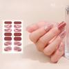 Smudge-dyed Semi-transparent Nail Stickers 3D Nail Polish Film Nail Stickers Onion Pink Checkered Adhesive Nail Stickers