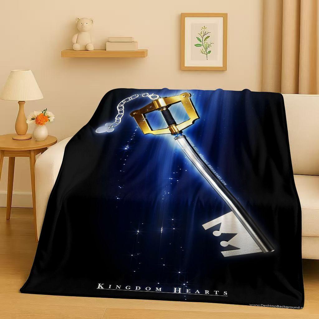 Sanrio Kingdom Hearts Cartoon Game Mickey Flannel Blanket,Ultra Soft Plush Throw for Home Bedroom Bed Sofa Cover Christmas Gift