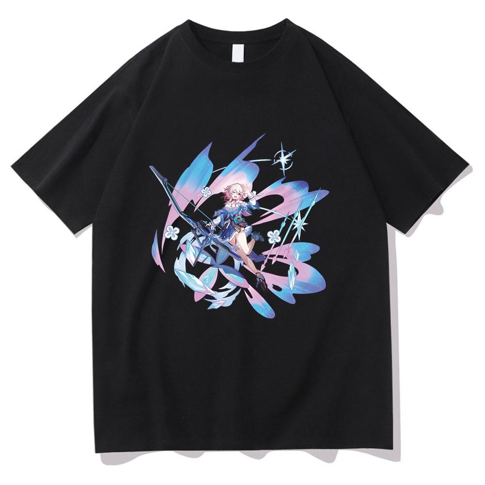 Honkai Star Rail T Shirt Unisex /Women Harajuku Aesthetic Graphic March 7th Tshirt Unisex Anime Cartoon Vintage Cotton Tees Shirts
