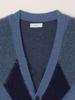 SHIPS any Shaggy Pattern Unisex Knit Cardigan, Men's, 2023AW, Blue, Size S (716460004)