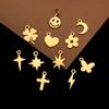 5PCS Mini Star Moon Charms For Making Necklace Bracelet Pendants Findings stainless steel Flower Love Charm DIY Handmade Jewelry
