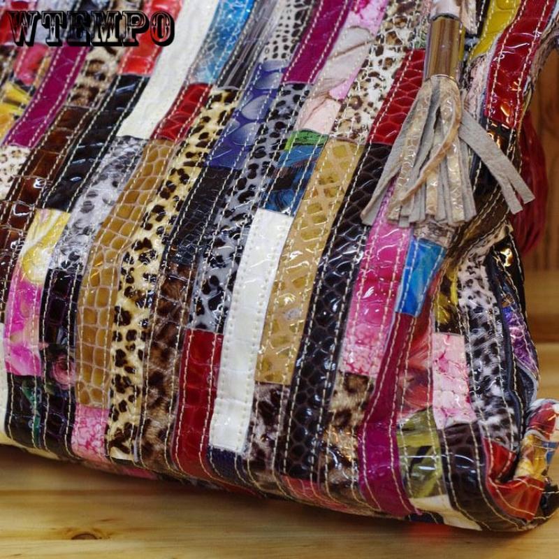 WTEMPO Высокое качество, сумки из натуральной кожи в стиле ретро, ​​модная змеевидная сумка, женские сумки на плечо большой вместимости, сумка-мессенджер