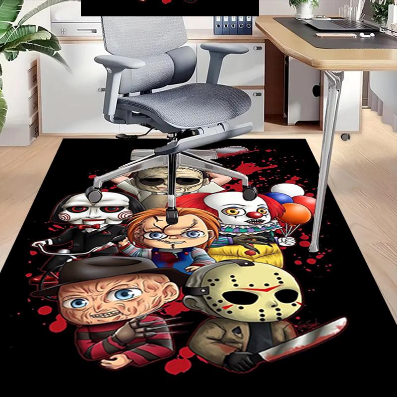 Horror Icons Collage Carpet For Playroom Bedroom Living Room Sofa Home Decorkids Game Area Rug Nonslip Floor Mat