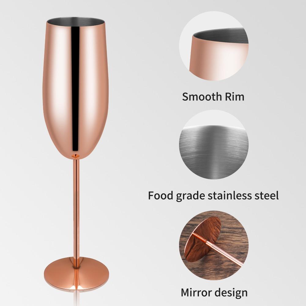 Unbreakable Metal Cocktail Glasses Creative Metal Goblet New Steel Champagne Flute  Wine Drinking