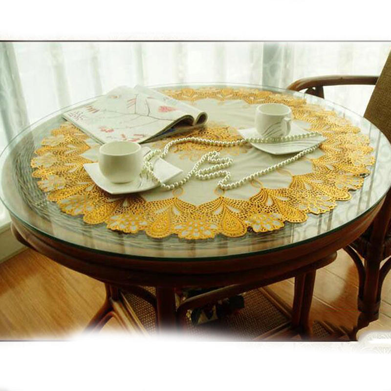 Pvc Waterproof Oilproof Round Tablecloth 70 Cm Dining Table Cloths Home Table Cover Light Luxury Christmas Decoration