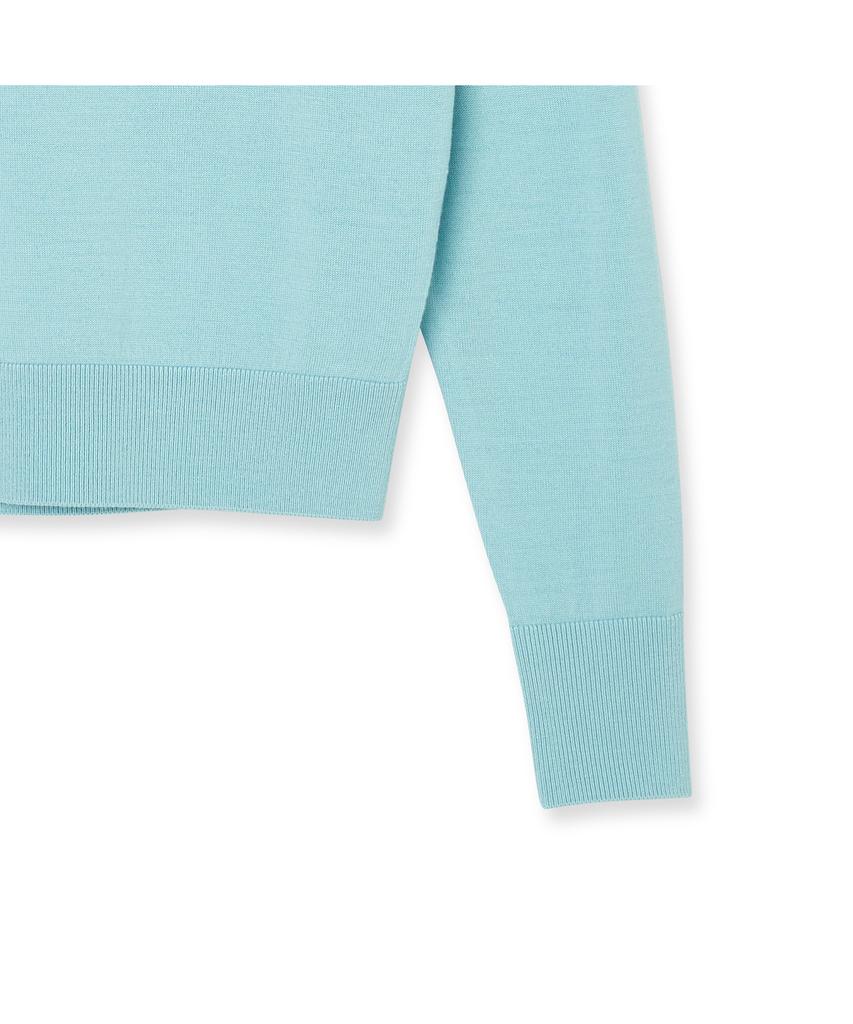 IOLO Women'S Wool Silk Crew Neck_Light Blue
